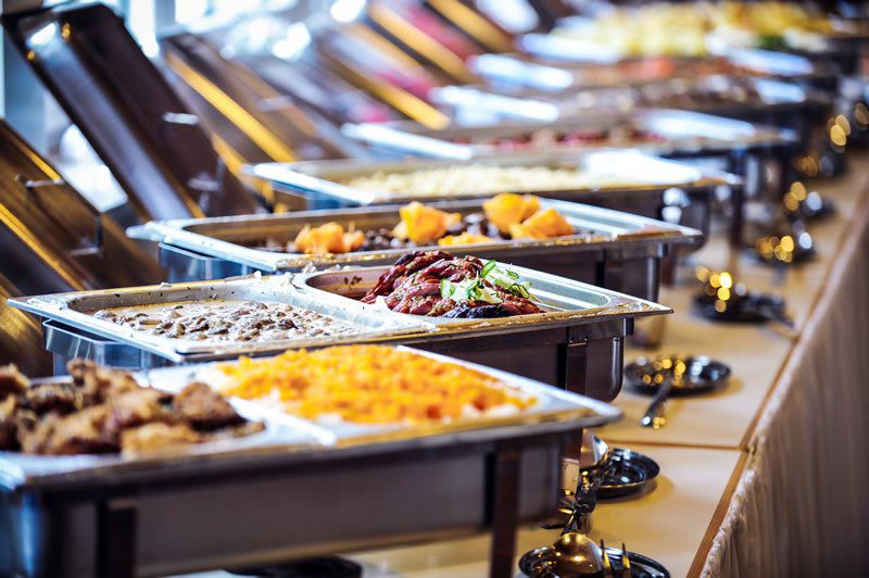 Professional catering buffet setup