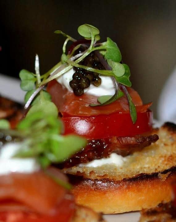Elegant canapé appetizer presentation